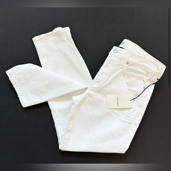 Citizens of Humanity NWT Emerson Distressed Slim Boyfriend Jeans White 25 $260 - Picture 5 of 12